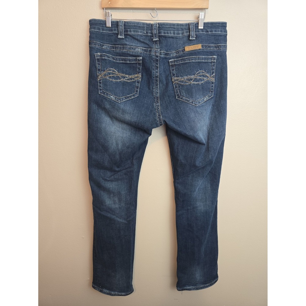 Cowgirl Tuff Co Womens Jeans W 35 L 35 Embroidered Stretch Style JDARKH